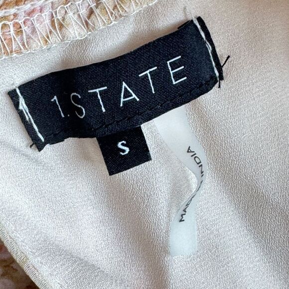 1. STATE Women's Floral Smocked Sleeveless Mock Neck Tiered Mini Dress Small - Picture 9 of 12